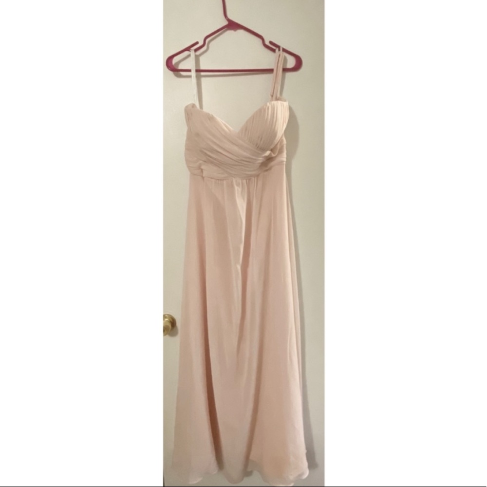 Pastel pink strapless gown